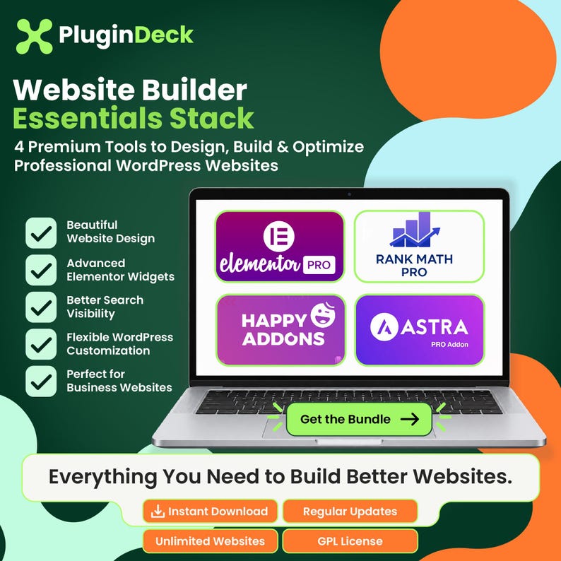 WordPress Plugin Bundle | Elementor Pro, Happy Addons, Rank Math And Astra Pro | Unlimited website image 1