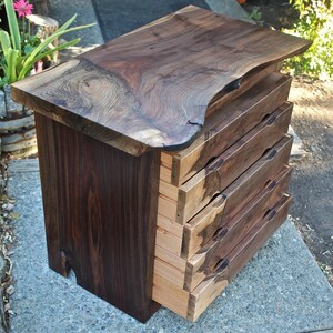Mid-Century Modern Walnut Dresser with Live Edge image 3