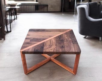 Reclaimed Walnut Coffee Table: Salvaged Wood Accent Table