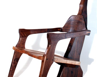 Accent chair sculptural walnut