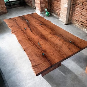 Dining Room Table with Turquoise, Turquoise Inlay Dining Table,