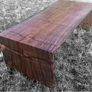 Walnut Waterfall Coffee Table: Minimalist Contemporary Design
