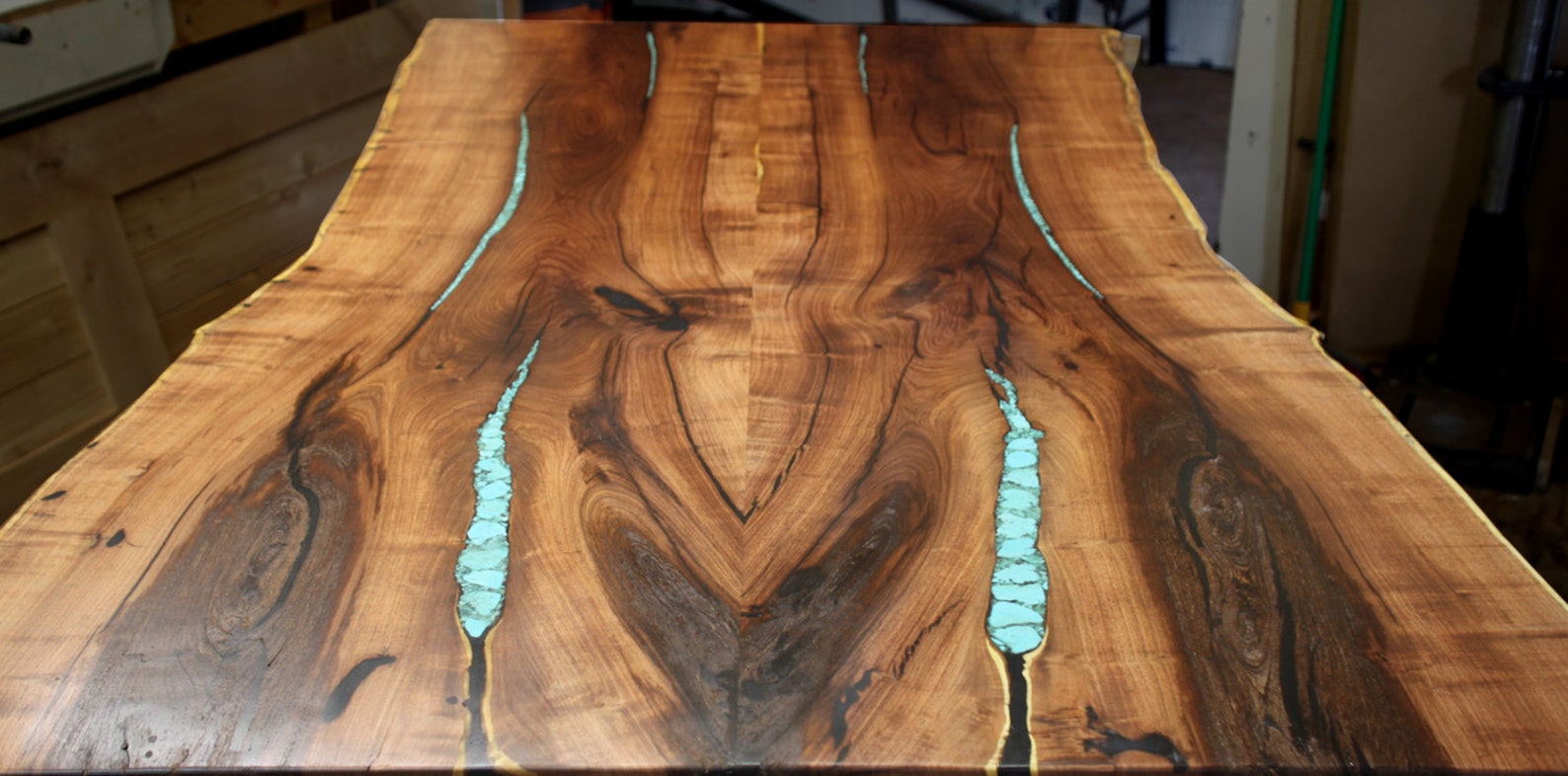 Dining Table With Turquoise Inlay Etsy