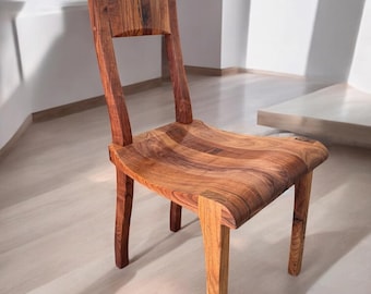 Modern Farmhouse Dining Chair: Solid Mesquite Wood, Handmade