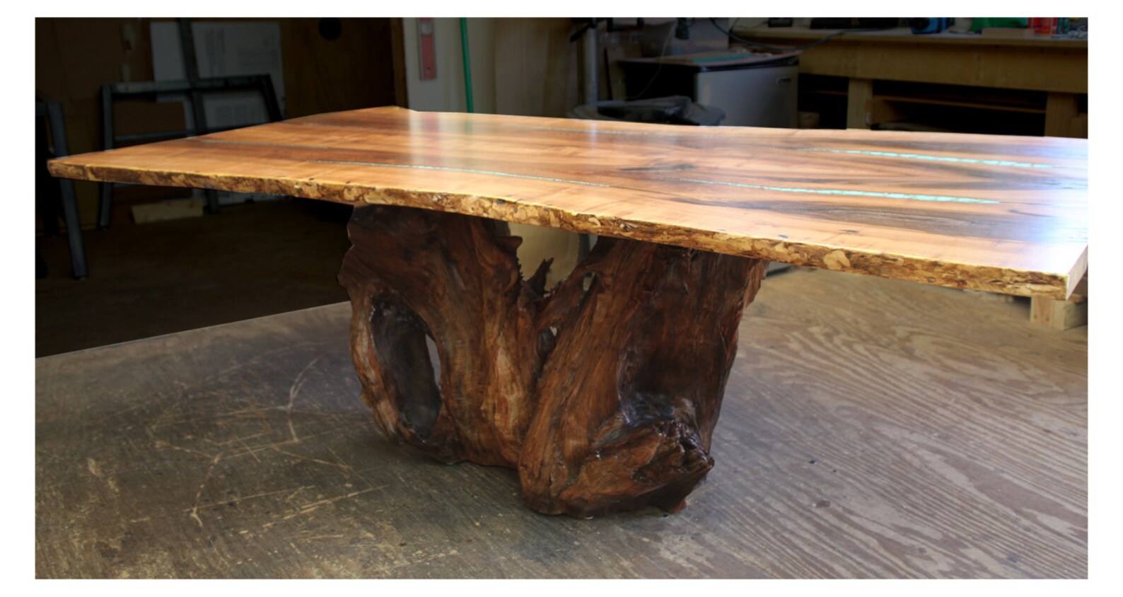 Dining Table With Turquoise Inlay Etsy