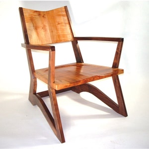 Modern Wood Chair, walnut and maple