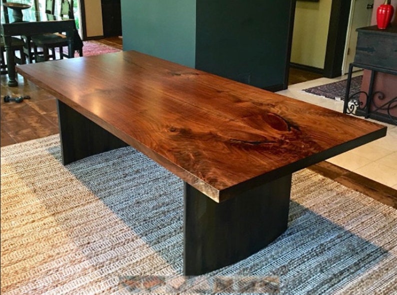 Modern Dining Table Walnut and Steel Etsy