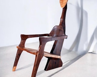 Walnut Accent Chair: Eclectic Sculptural Design