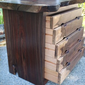 Mid-Century Modern Walnut Dresser with Live Edge image 2
