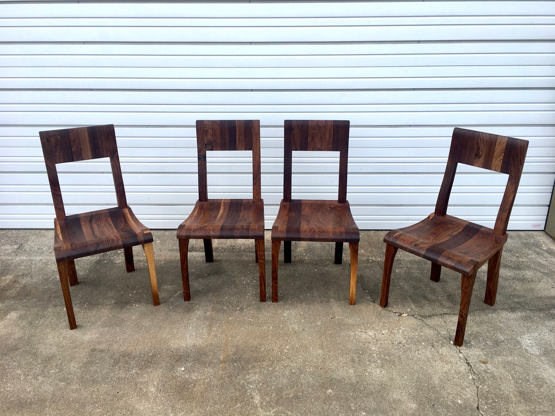 Modern Farmhouse Walnut Dining Chair - Etsy