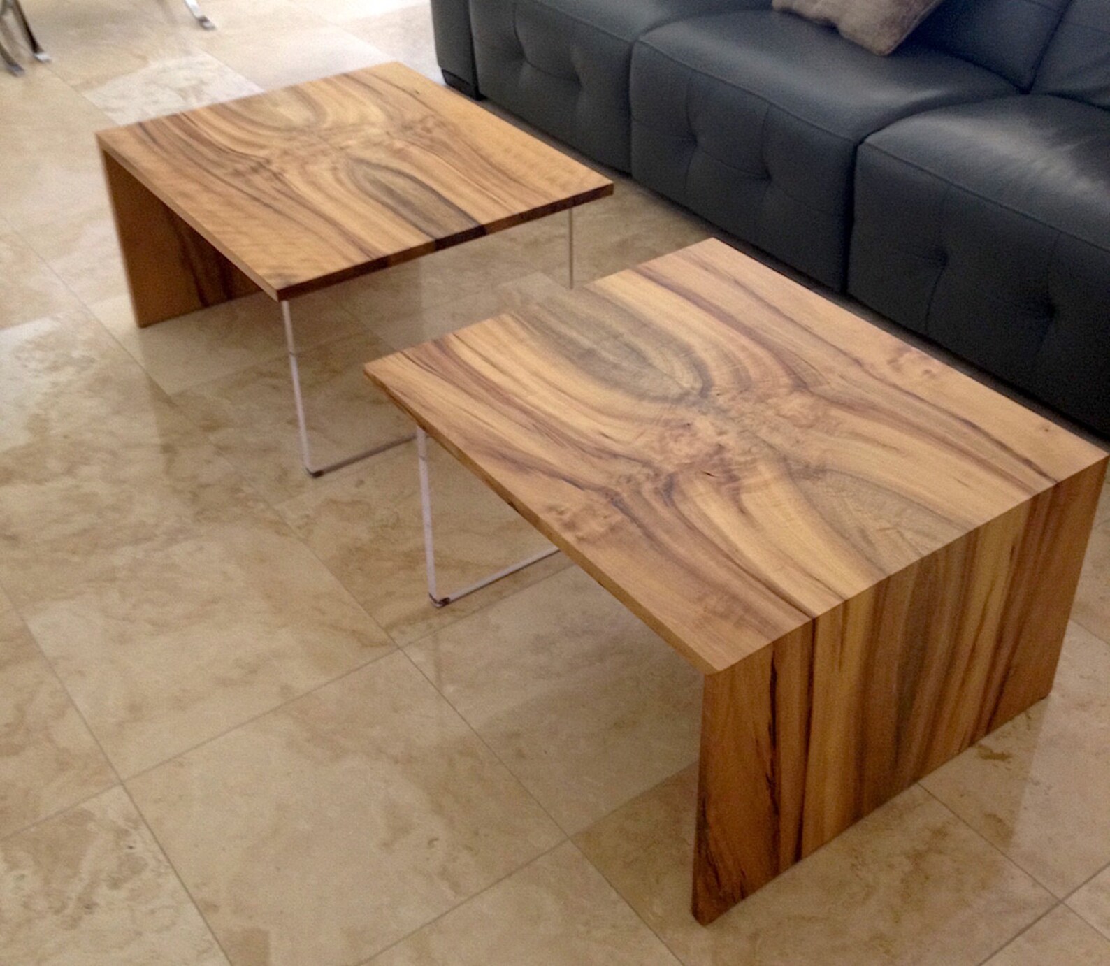 Modern coffee table with acrylic base Etsy