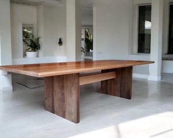 Contemporary Dining Table: Solid Walnut, Custom Made