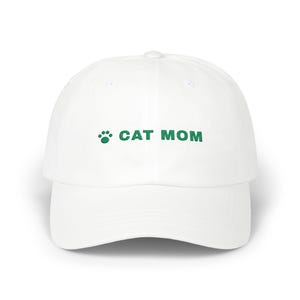 Cat Mom Hat, Embroidered Cat Mom Dad Cap, Cat Lover Gift, Paw Print Baseball Cap, Gift for Cat Owner image 2