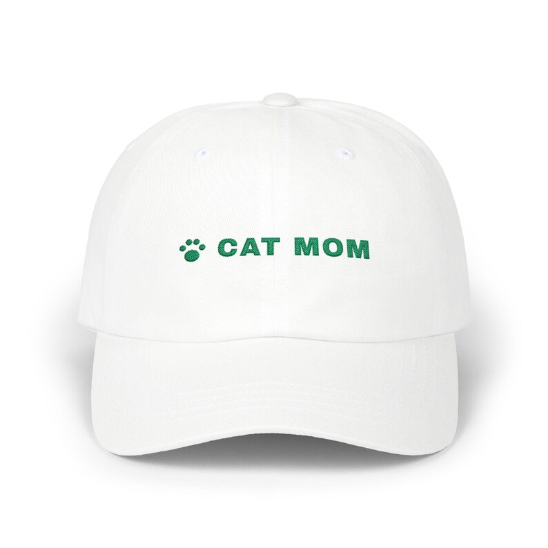 Cat Mom Hat, Embroidered Cat Mom Dad Cap, Cat Lover Gift, Paw Print Baseball Cap, Gift for Cat Owner image 2