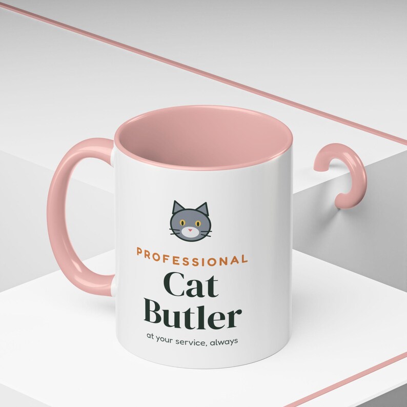 Professional Cat Butler Mug, Funny Cat Lover Coffee Mug, Cat Owner Gift, Cat Mom Cat Dad Cup image 18