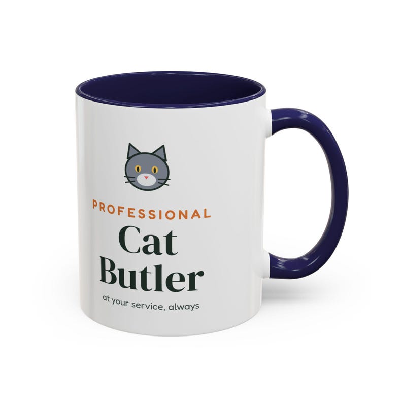 Professional Cat Butler Mug, Funny Cat Lover Coffee Mug, Cat Owner Gift, Cat Mom Cat Dad Cup image 8