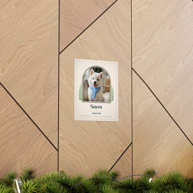 Custom Pet Portrait from Photo, Personalized Dog Portrait with Name, Cat Portrait Print, Pet Memorial Gift, Dog Mom Gift, Arch Pet Poster 画像 13