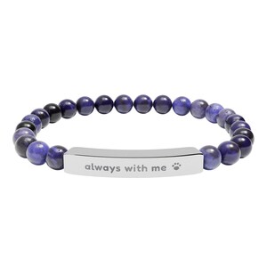 Pet Memorial Bracelet, Always With Me Engraved Stone Bracelet, Pet Loss Gift, Sympathy Gift for Dog or Cat Loss image 6