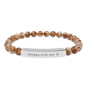 Pet Memorial Bracelet, Always With Me Engraved Stone Bracelet, Pet Loss Gift, Sympathy Gift for Dog or Cat Loss image 4