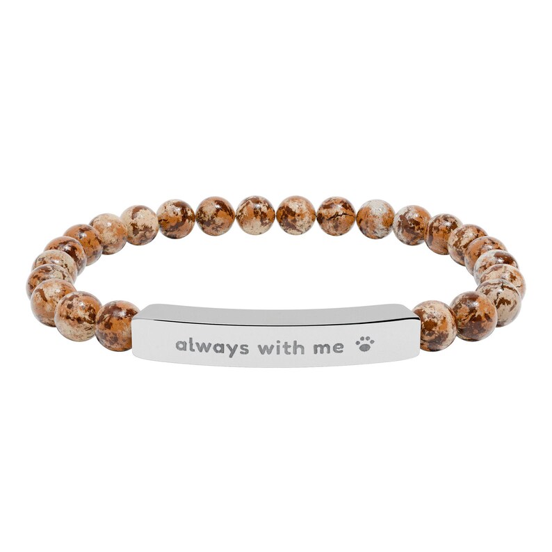 Pet Memorial Bracelet, Always With Me Engraved Stone Bracelet, Pet Loss Gift, Sympathy Gift for Dog or Cat Loss image 4