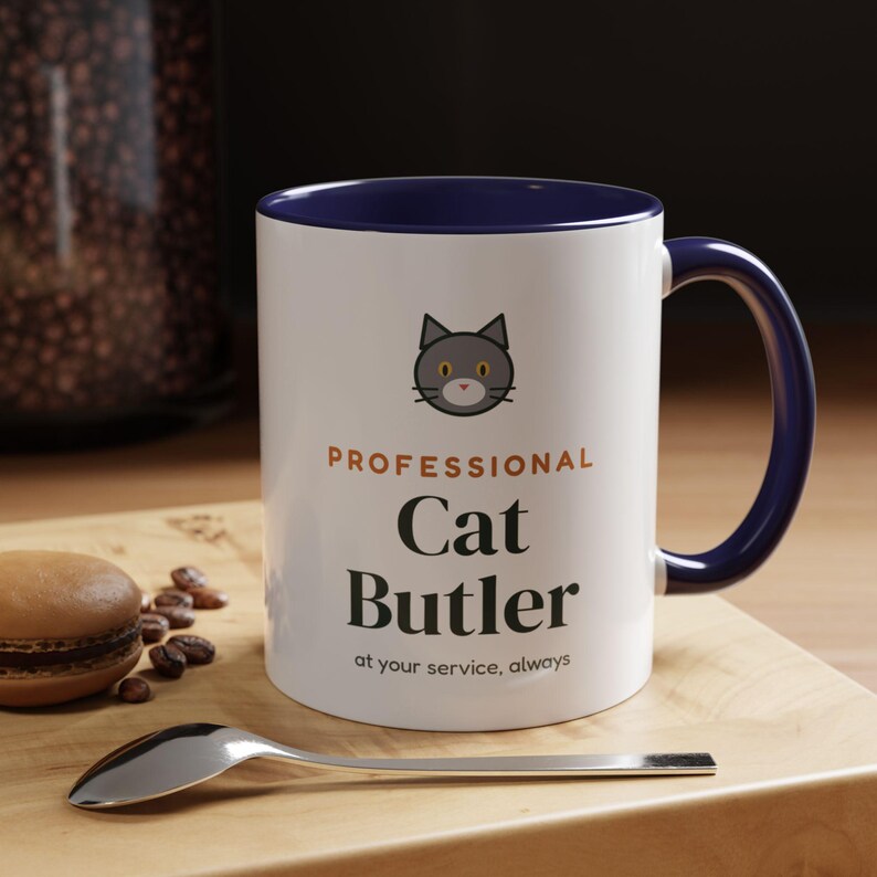 Professional Cat Butler Mug, Funny Cat Lover Coffee Mug, Cat Owner Gift, Cat Mom Cat Dad Cup image 11
