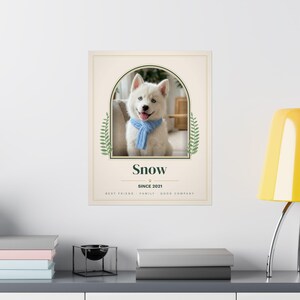 Custom Pet Portrait from Photo, Personalized Dog Portrait with Name, Cat Portrait Print, Pet Memorial Gift, Dog Mom Gift, Arch Pet Poster 画像 8