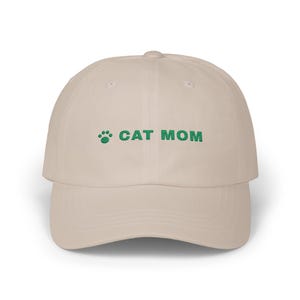 Cat Mom Hat, Embroidered Cat Mom Dad Cap, Cat Lover Gift, Paw Print Baseball Cap, Gift for Cat Owner image 3