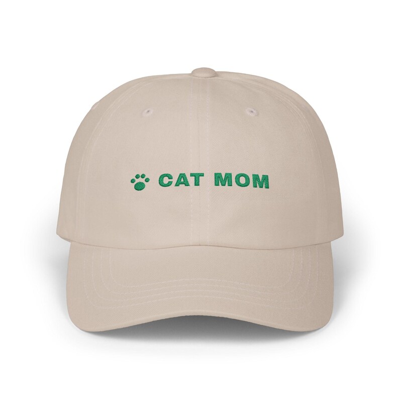 Cat Mom Hat, Embroidered Cat Mom Dad Cap, Cat Lover Gift, Paw Print Baseball Cap, Gift for Cat Owner image 3