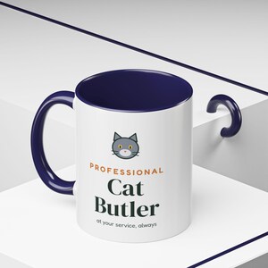 Professional Cat Butler Mug, Funny Cat Lover Coffee Mug, Cat Owner Gift, Cat Mom Cat Dad Cup image 12