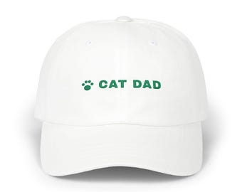 Cat Dad Hat, Embroidered Cat Dad Cap, Cat Lover Gift, Paw Print Baseball Cap, Gift for Cat Owner
