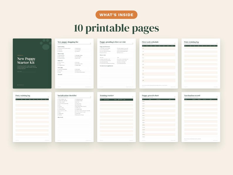 Pet Planner Bundle Printable, Pet Care Planner, New Puppy Kit, Pet Health Record, Pet Sitter Sheet, Pet Expense Tracker Spreadsheet image 3
