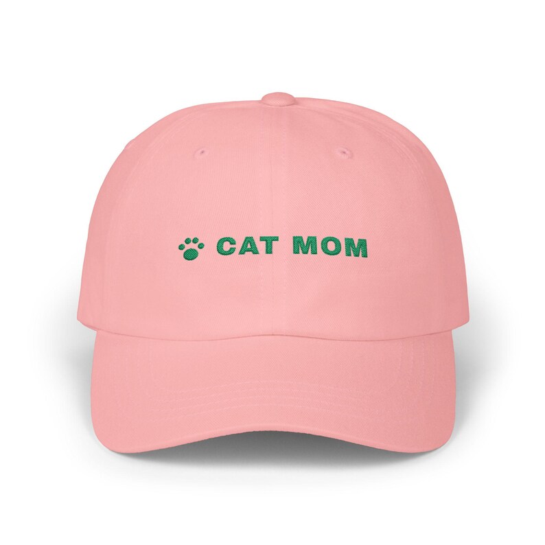 Cat Mom Hat, Embroidered Cat Mom Dad Cap, Cat Lover Gift, Paw Print Baseball Cap, Gift for Cat Owner image 1