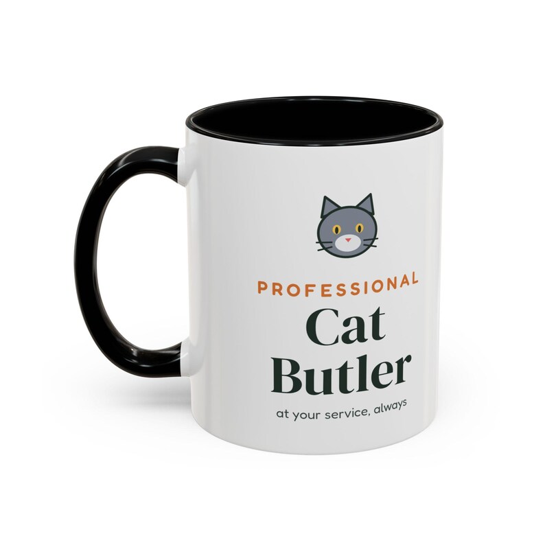 Professional Cat Butler Mug, Funny Cat Lover Coffee Mug, Cat Owner Gift, Cat Mom Cat Dad Cup image 3