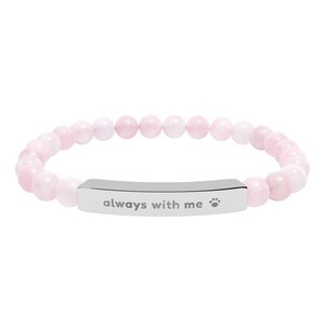 Pet Memorial Bracelet, Always With Me Engraved Stone Bracelet, Pet Loss Gift, Sympathy Gift for Dog or Cat Loss image 5