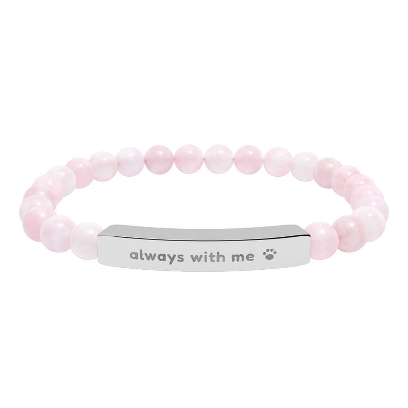 Pet Memorial Bracelet, Always With Me Engraved Stone Bracelet, Pet Loss Gift, Sympathy Gift for Dog or Cat Loss image 5