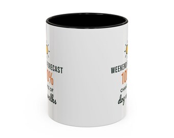 Weekend Forecast 100% Chance of Dog Walks Mug, Funny Dog Owner Coffee Mug, Dog Lover Gift, Dog Walker Cup