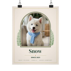 Custom Pet Portrait from Photo, Personalized Dog Portrait with Name, Cat Portrait Print, Pet Memorial Gift, Dog Mom Gift, Arch Pet Poster 画像 9