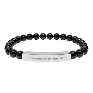 Pet Memorial Bracelet, Always With Me Engraved Stone Bracelet, Pet Loss Gift, Sympathy Gift for Dog or Cat Loss image 3
