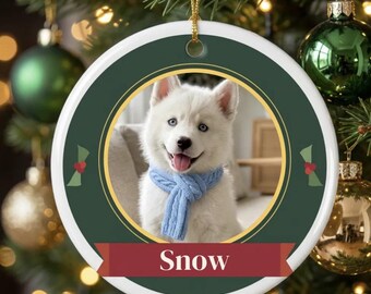 Enfeite de Natal personalizado com foto do seu pet, enfeite de Natal personalizado para cachorro com nome, enfeite de Natal com foto de gato, enfeite de Natal para pets 2026, presente de Natal para dona de cachorro