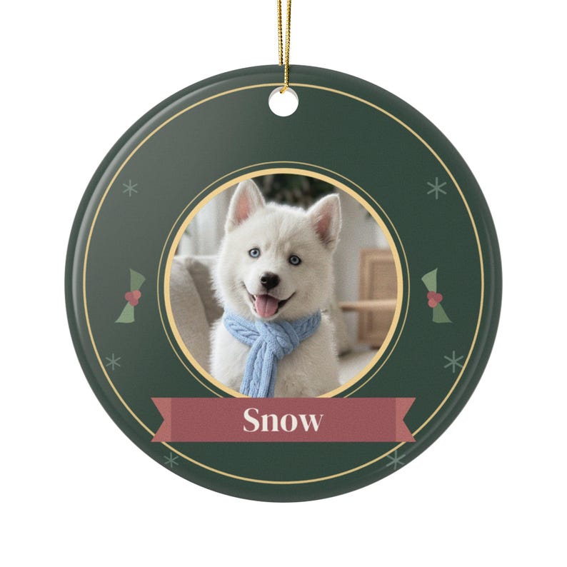Personalisierter Weihnachtsbaumschmuck mit Haustierfoto, Hunde-Weihnachtsbaumschmuck mit Namen, Katzen-Weihnachtsbaumschmuck mit Foto, Haustier-Weihnachtsbaumschmuck 2026, Weihnachtsgeschenk für Hundebesitzerinnen Bild 3