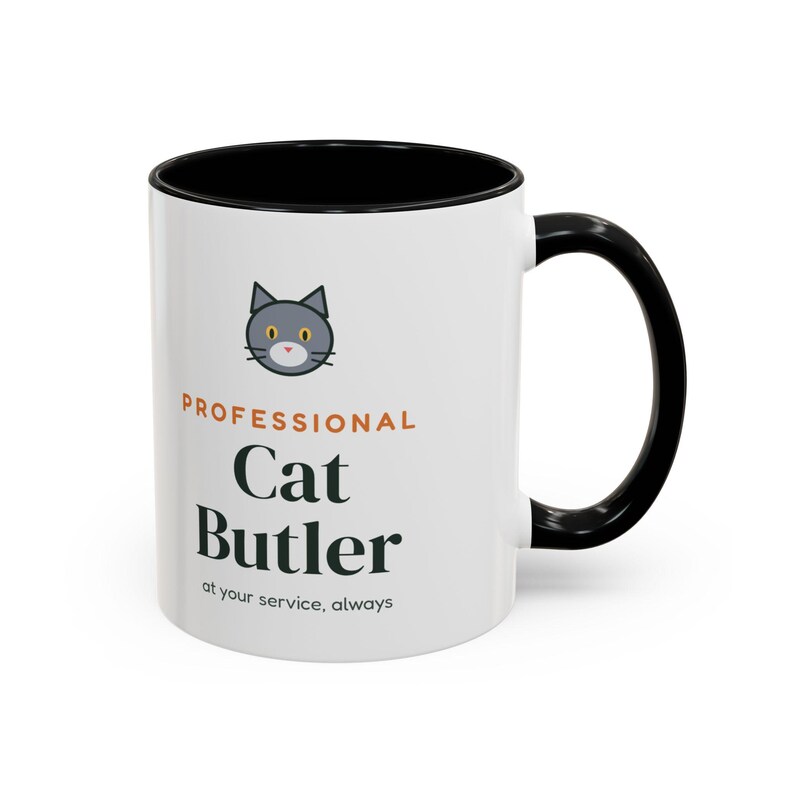 Professional Cat Butler Mug, Funny Cat Lover Coffee Mug, Cat Owner Gift, Cat Mom Cat Dad Cup image 2