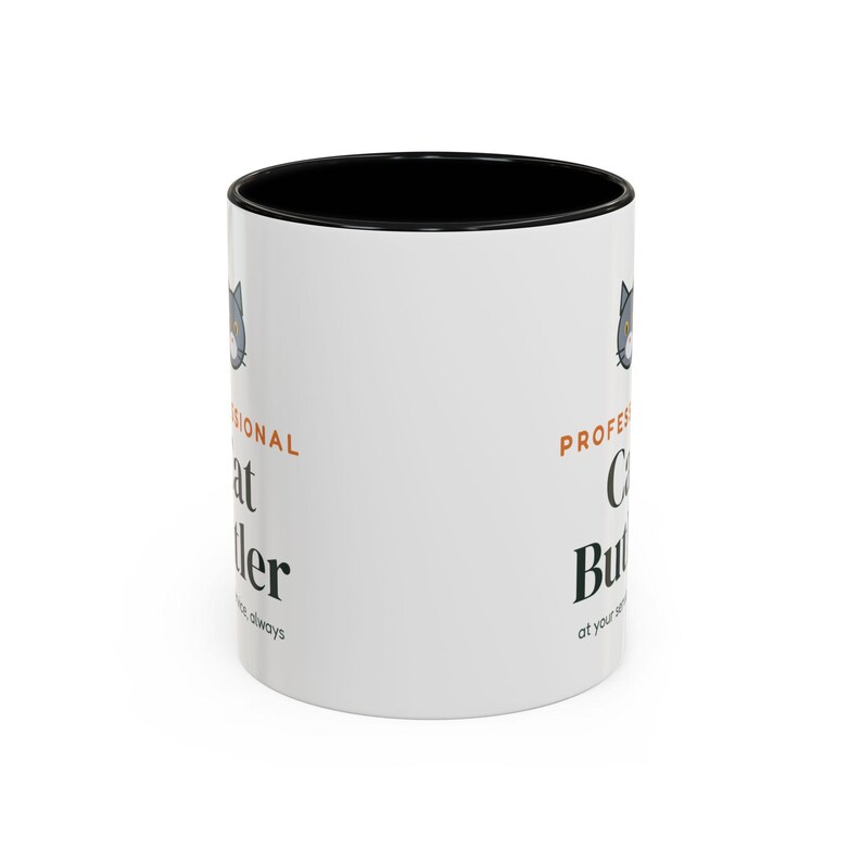 Professional Cat Butler Mug, Funny Cat Lover Coffee Mug, Cat Owner Gift, Cat Mom Cat Dad Cup image 1