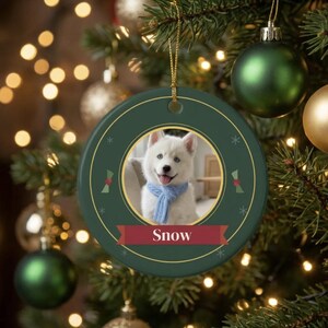 Personalisierter Weihnachtsbaumschmuck mit Haustierfoto, Hunde-Weihnachtsbaumschmuck mit Namen, Katzen-Weihnachtsbaumschmuck mit Foto, Haustier-Weihnachtsbaumschmuck 2026, Weihnachtsgeschenk für Hundebesitzerinnen Bild 2