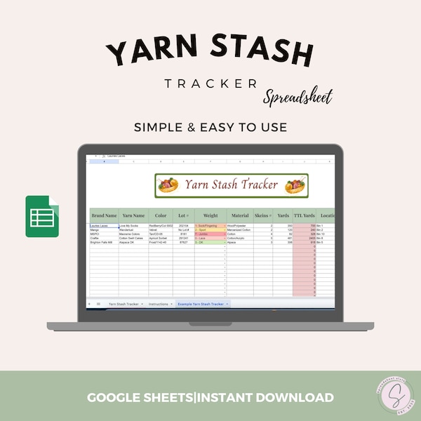 Crochet Spreadsheet Etsy