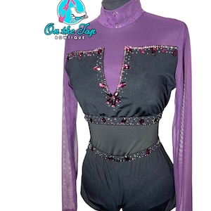 Adult Medium 2 Piece Black/Purple Jazz Dance Costume