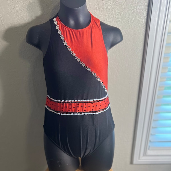 Child Large Red/Black Jazz Duo Dance Costumes