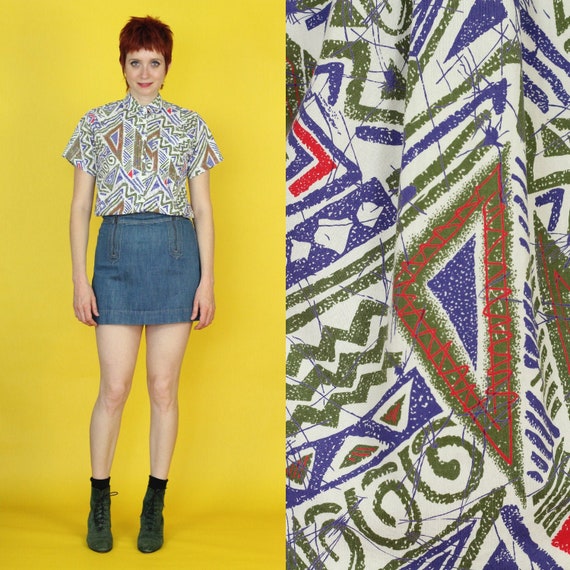 back print 90s 90s clothing front print blue and green back print 90s 90s clothing front print blue and green