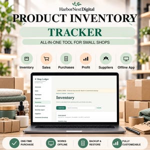 Offline HTML Shop Ledger | Sales, Inventory, Profit Tracker for Etsy Sellers