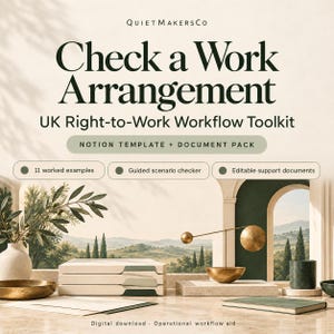 UK Right-to-Work HR Toolkit | Notion Workflow, 11 Examples & Editable Word Documents