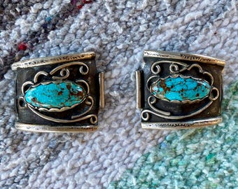 Navajo Sterling Silver Turquoise Coral S. Ray Signed Band  display picture 2